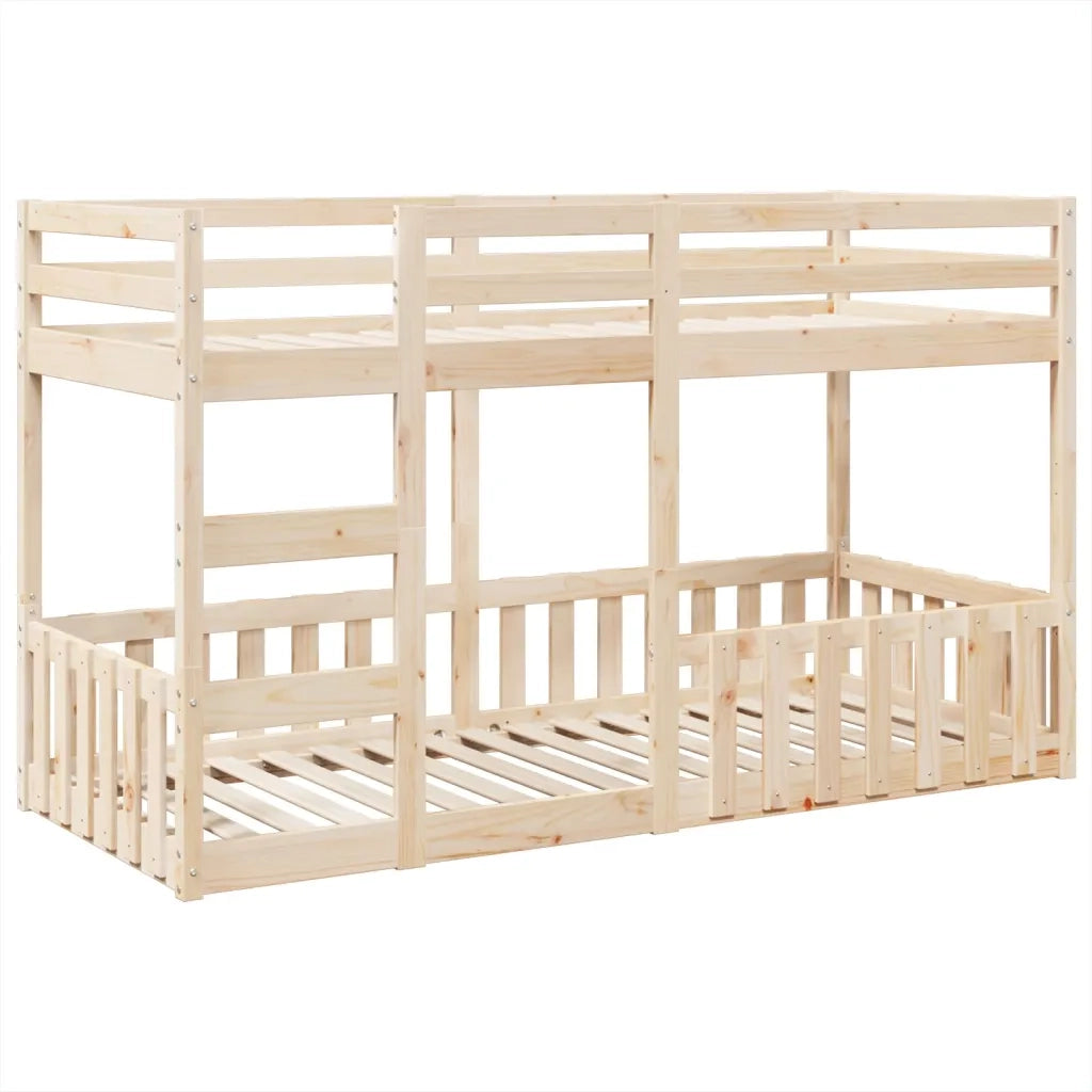 Letto singolo | Letto per adulti | Letto a Castello 90x200 cm in Legno Massello di Pino