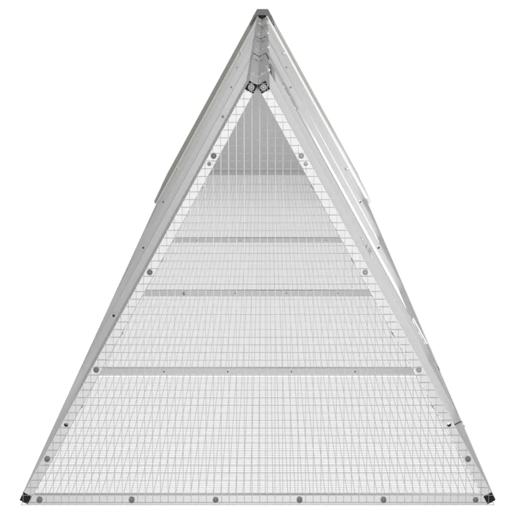 Gabbia per Conigli grigio 504,5x80,5x71 cm Acciaio Zincato 3106451
