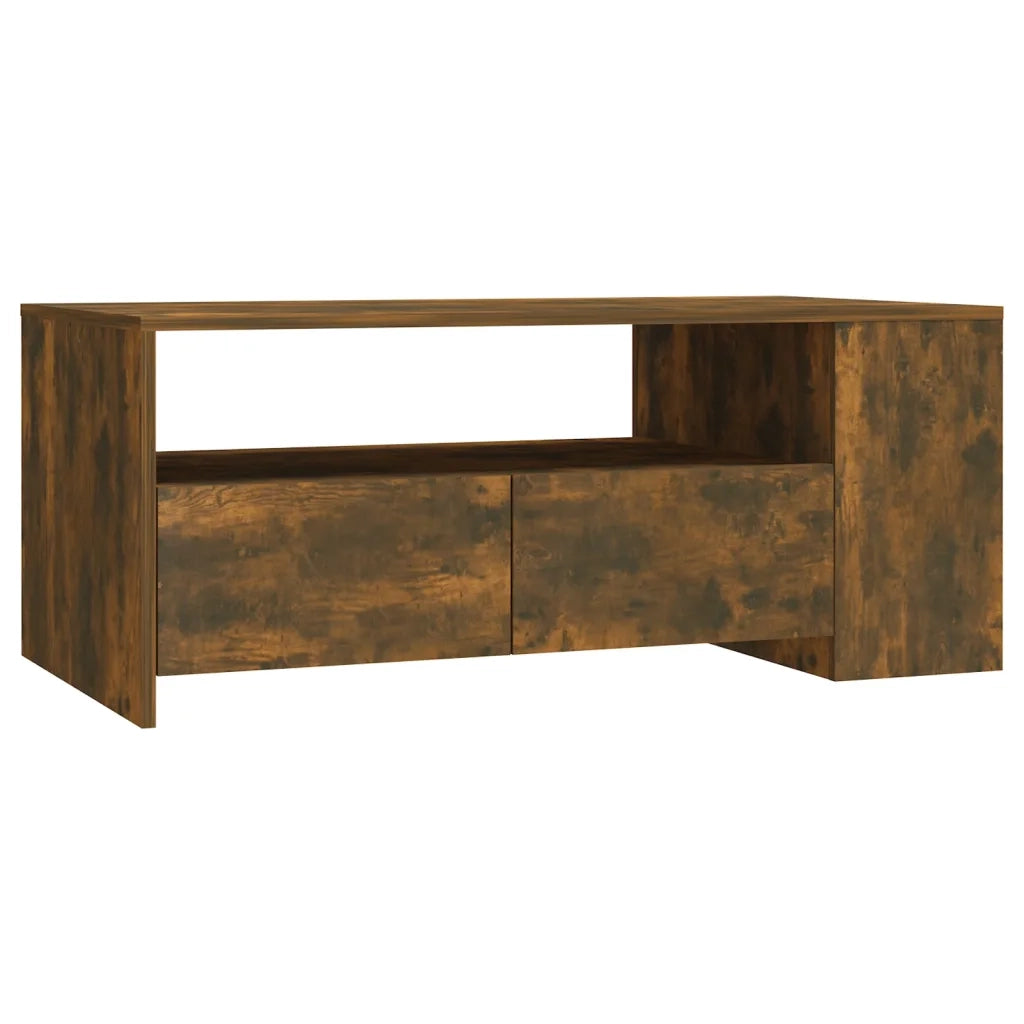 Tavolino da Salotto Rovere Fumo 102x55x42 cm Legno Multistrato 816934