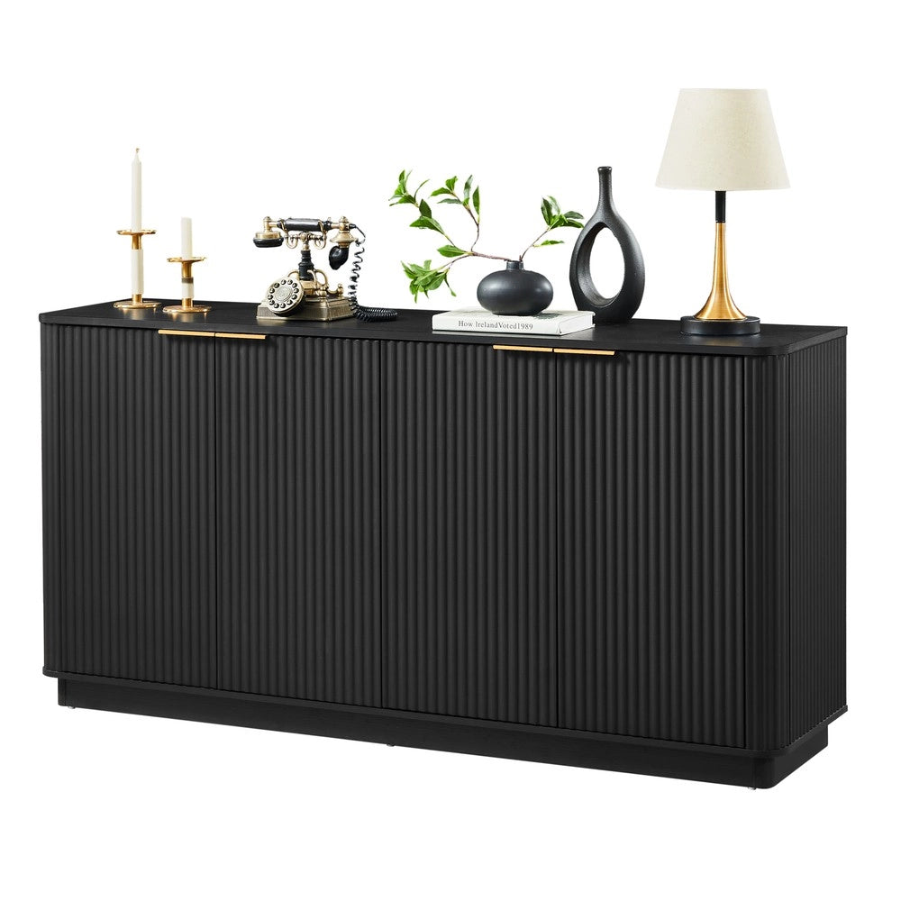 Mobile TV con Credenza ¨C MINIMAL ¨C Nero, Legno, 160x80x40
