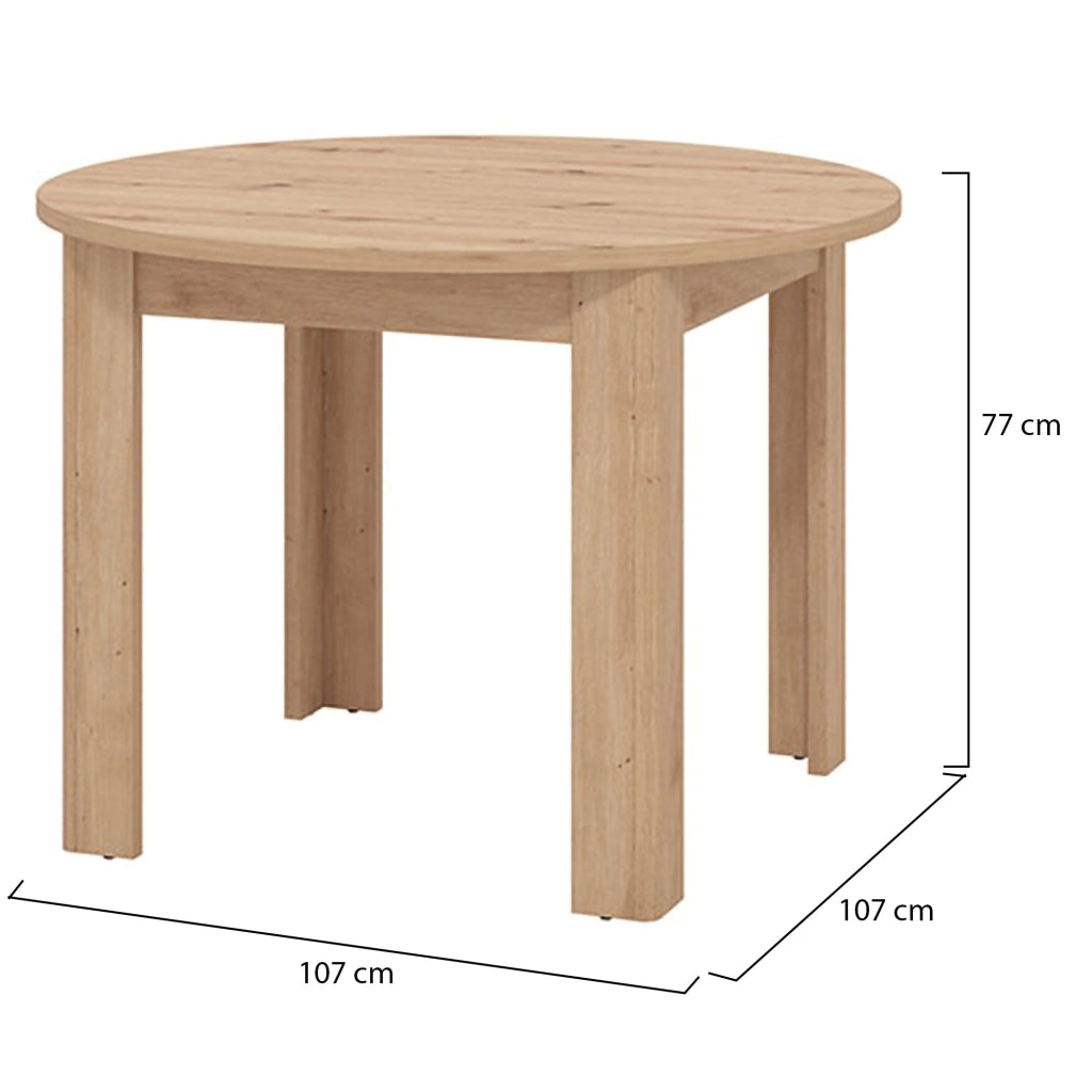 Gorlago, Tavolo Fisso 4 Posti, 106.5x106.5x76.5h cm Marrone Rovere Nodi