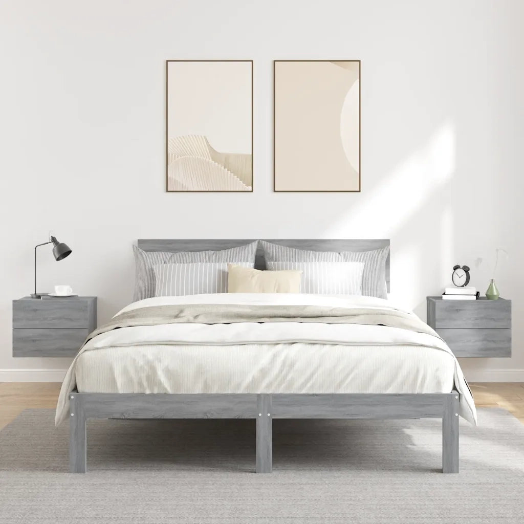 Comodini Grigio Sonoma 2 pz 40x30x30 cm in Legno Multistrato 815414