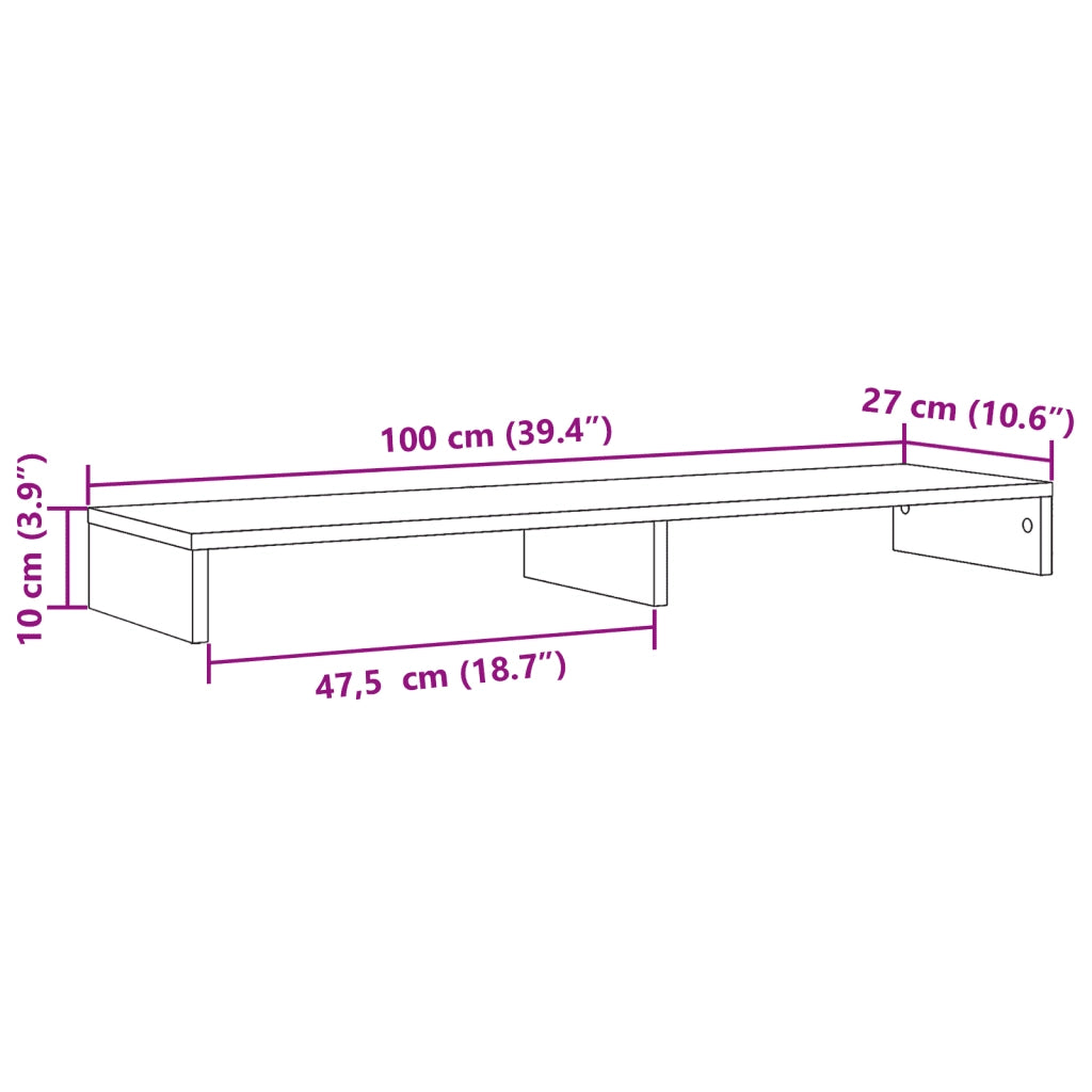 Supporto per Monitor Legno Vecchio 100x27x10 cm in Truciolato CFW9972374