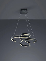 FRANCIS SOSPENSIONE LED 48W 5600lm, 3000K VORTICI ANTRACITE CON REGOLAZIONE INTENSITA' CON INTERRUTTORE D.72CM