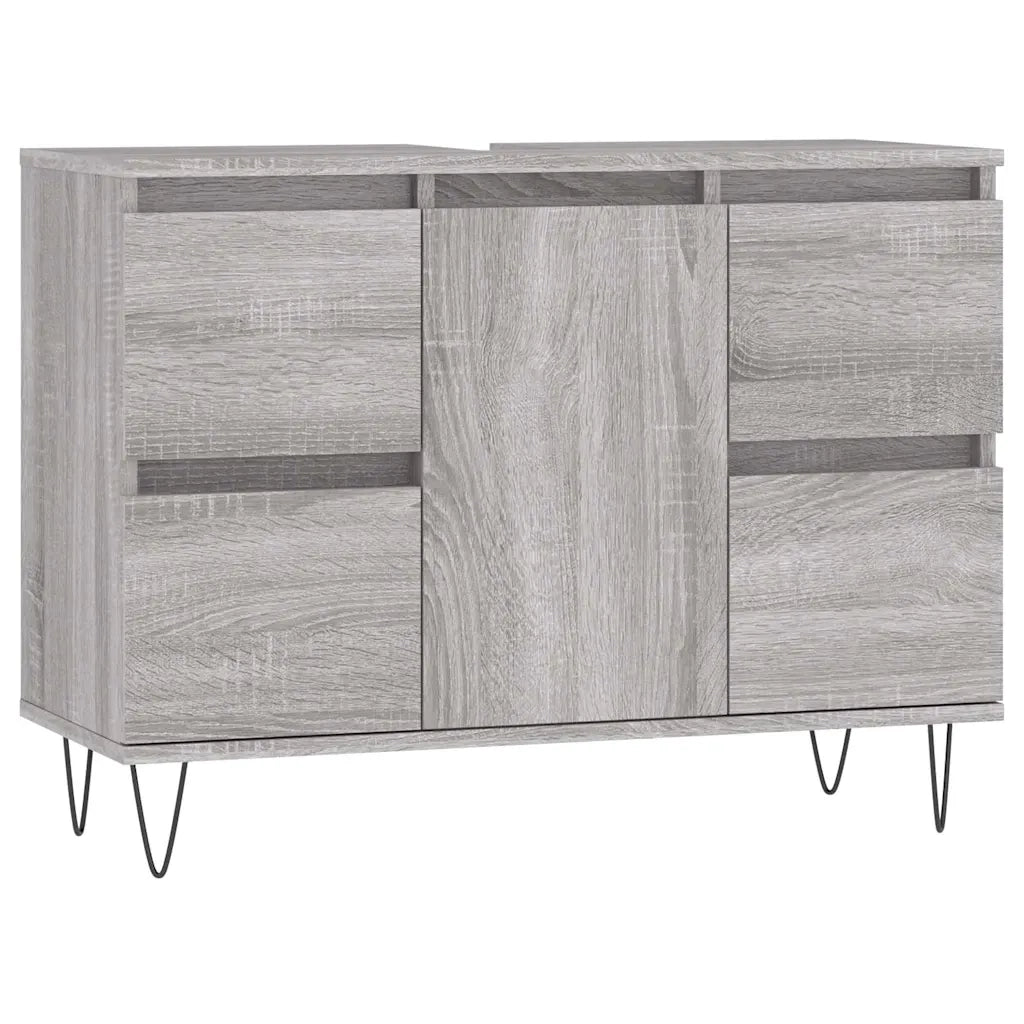 Mobile da Bagno | Armadio da bagno Grigio Sonoma 80x33x60 cm in Legno Multistrato