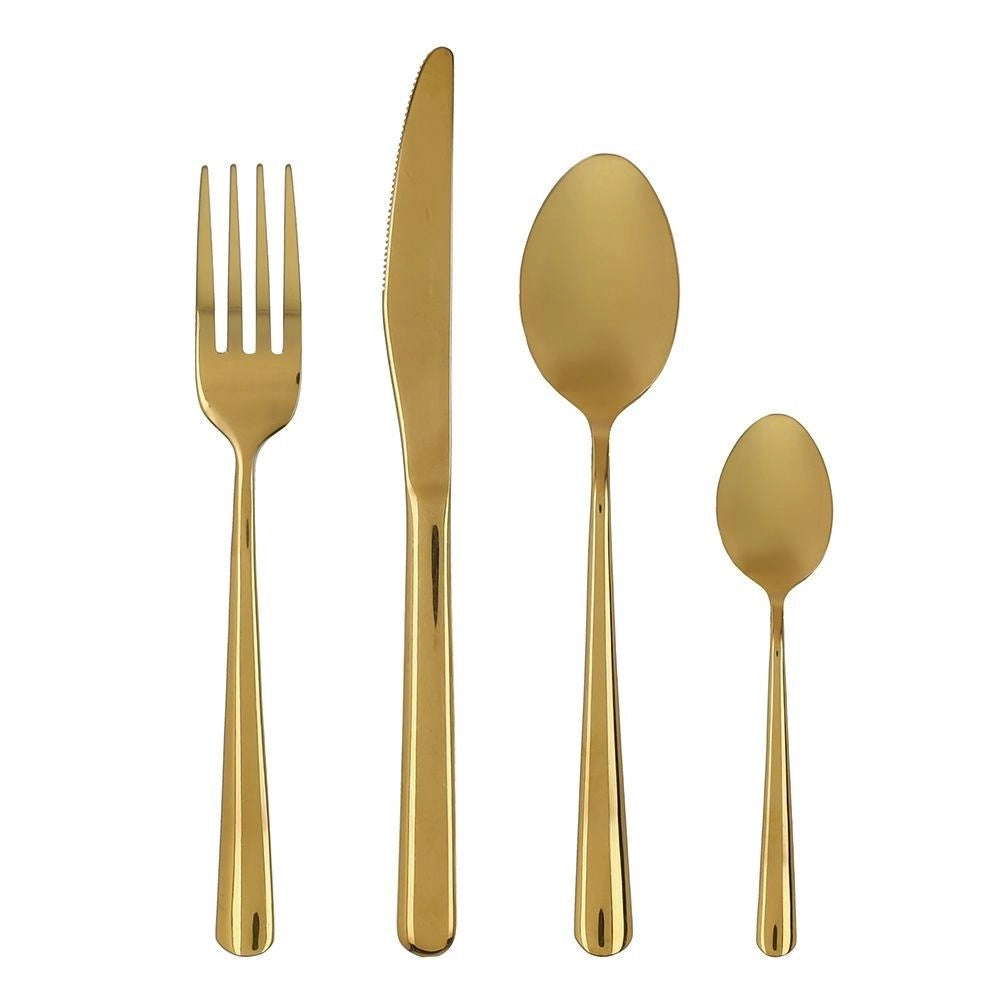 Servizio di Posate in Acciaio Gold Antony 24 Pezzi Tognana
