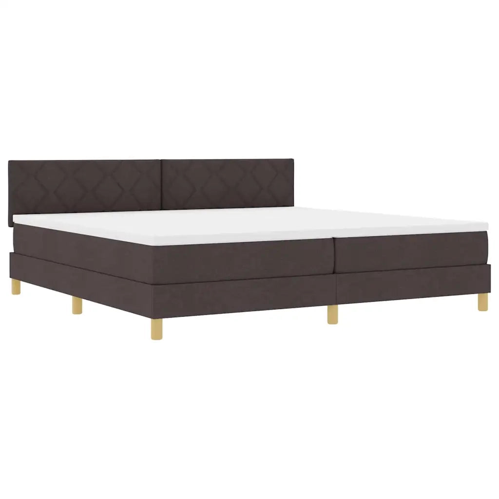 Letto a Sorgente LED con led Marrone Scuro 200 x 200 cm Tessuto