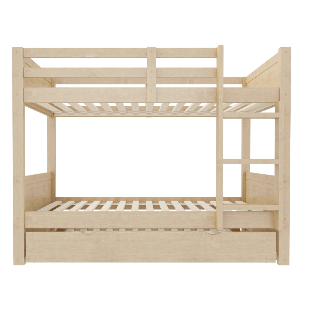 Letto a castello 90×200 cm con letto estraibile; scala; sponda di sicurezza; senza materasso