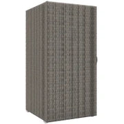 Armadio da Giardino in Rattan PE con 2 Vani, 60x63x120cm, Grigio