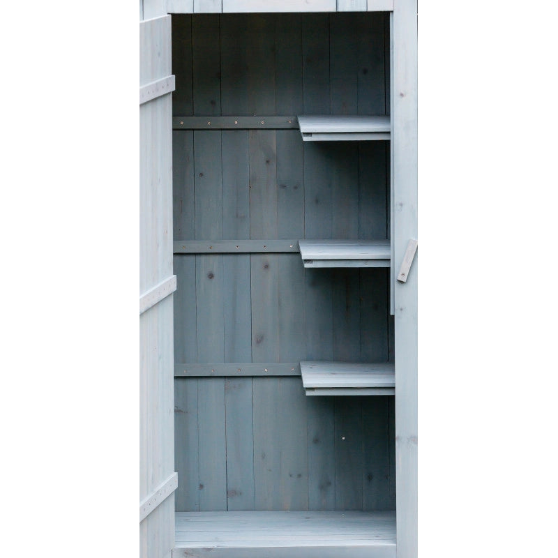 Armadio da giardino in legno di abete azzurro 64x44 cm – 3 ripiani e tetto bitumato – impermeabile – ARM0805 Foresta