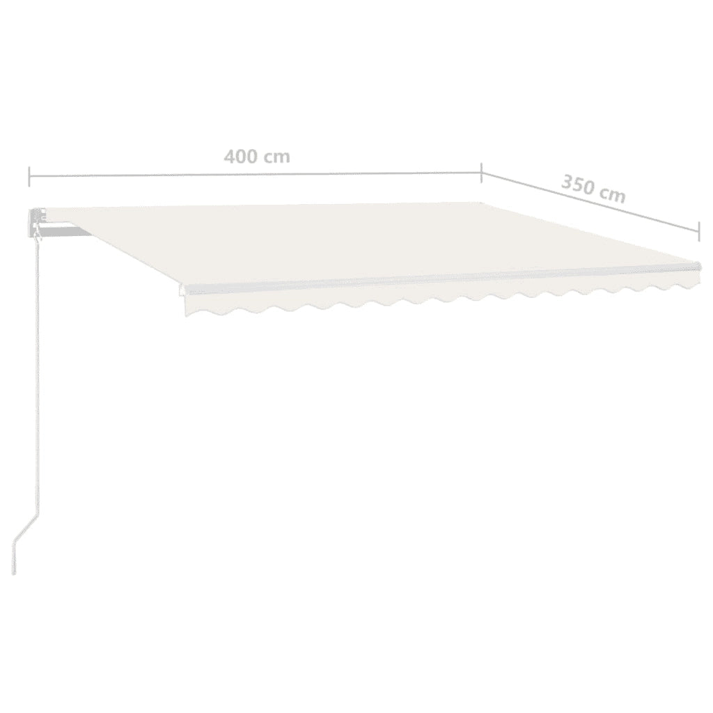 Tenda da Sole Retrattile Manuale 400x350 cm Crema 3068977