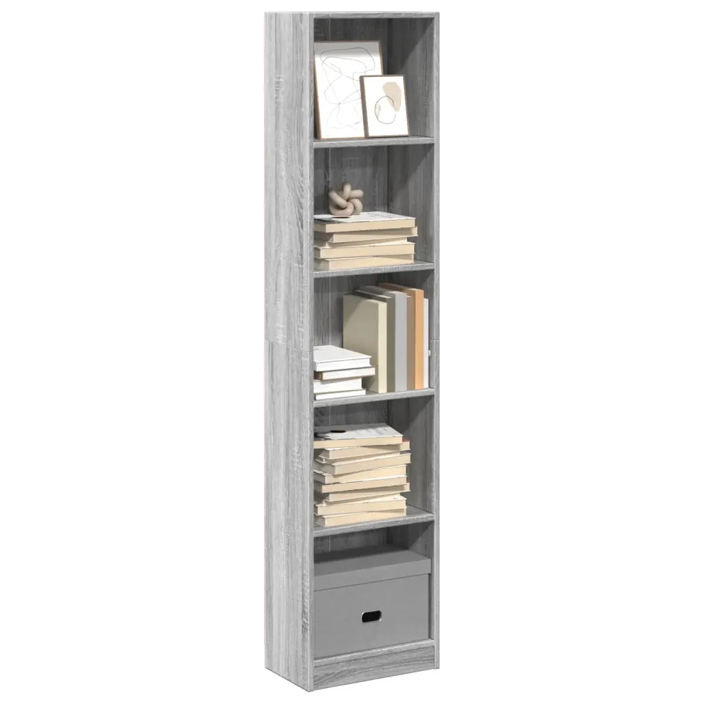 vidaXL Libreria Grigio Sonoma 40x24x176 cm in Legno Multistrato