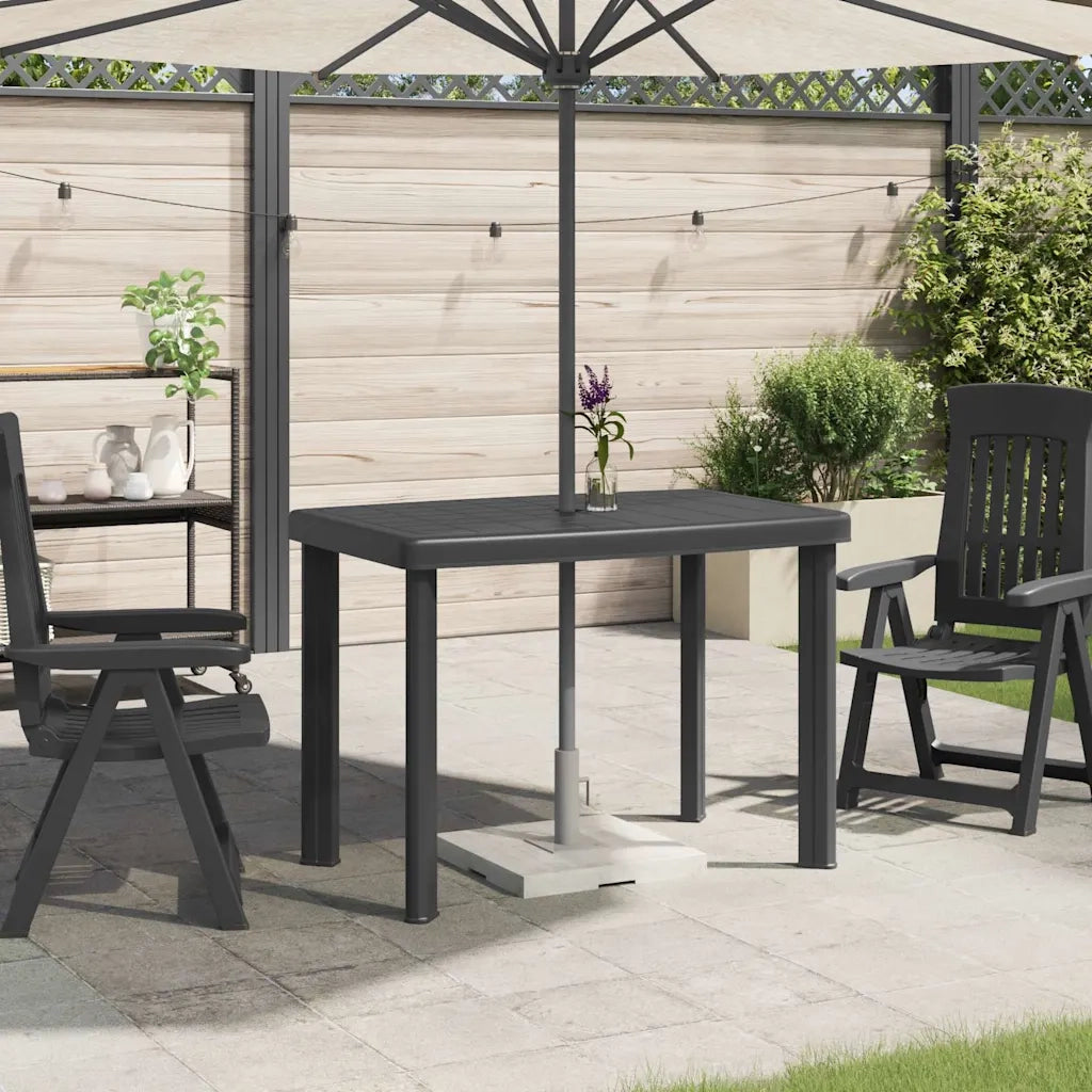 Tavolo da Giardino Antracite 101x68x72 cm in Plastica 43594