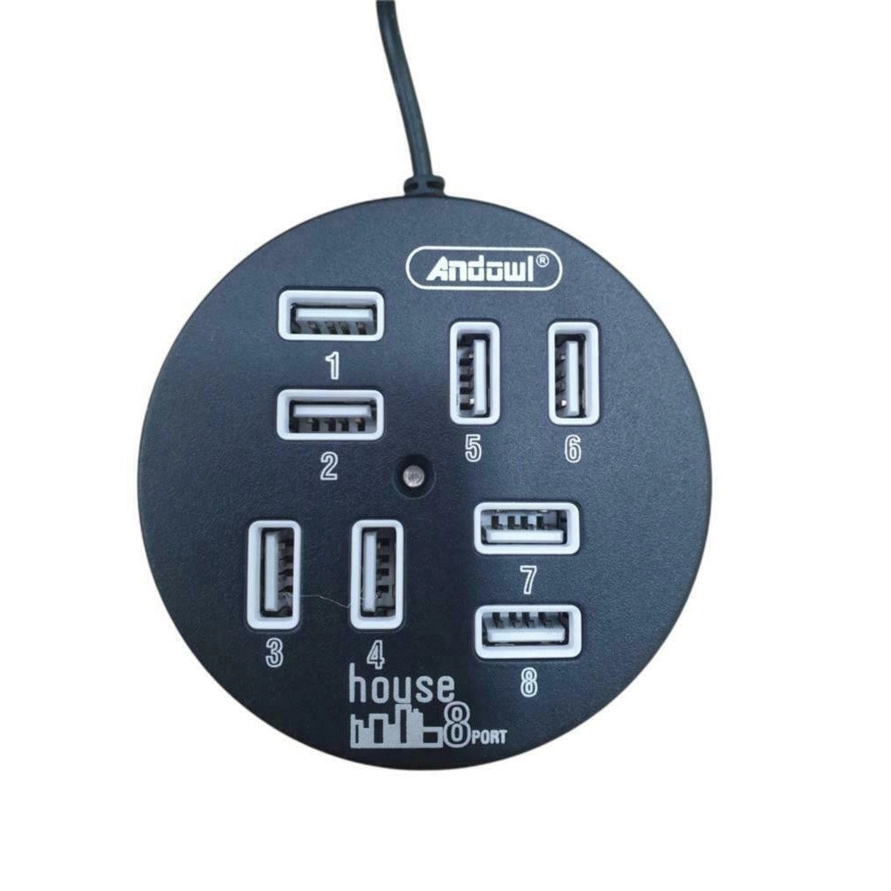 Trade Shop - Hub Usb 2.0 Hi-speed 8 Porte Con Cavo Da 60 Cm Con Connessione Usb-a Q-hu800 -