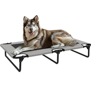 Letto per Cani Grandi Pieghevole con Tessuto a Rete da Interno ed Esterno, 107x61x20 cm, Grigio Chiaro