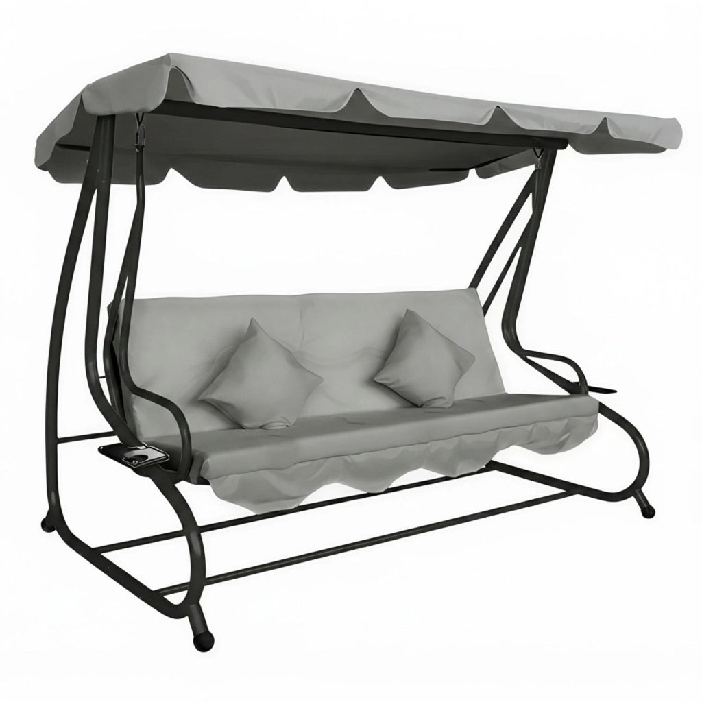 Marvin Harmony Dondolo Letto da Giardino 4 Posti con Tetto Parasole Struttura in Acciaio e Cuscino Imbottito 10 cm Altal