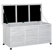 Panca Contenitore da Giardino 127x56x60 cm in Legno di Abete Bianca
