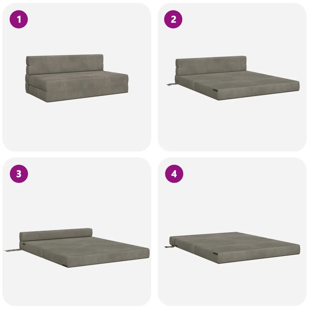 Divano letto | Sof¨¤ letto | Letto singolo Pieghevole Grigio Chiaro 152 x 86,5 x 60 cm