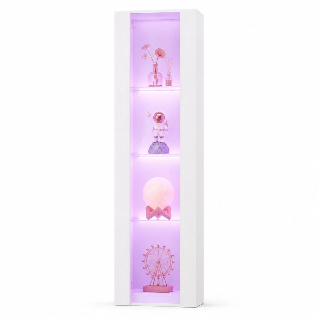 Vetrina bianca con LED multicolore e controllo tramite app