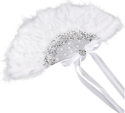 Ventilatore Portatile a Pieghevoli con Decorazione a Foggia di Fiore - Fendaluce Argento - Plastica