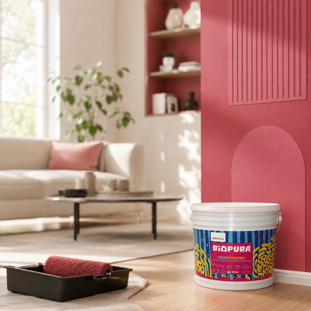 Popintenso palestra e decori interni pittura murale lavabile e coprente cromika *** formato 2.5 lt, colore- anguria p...