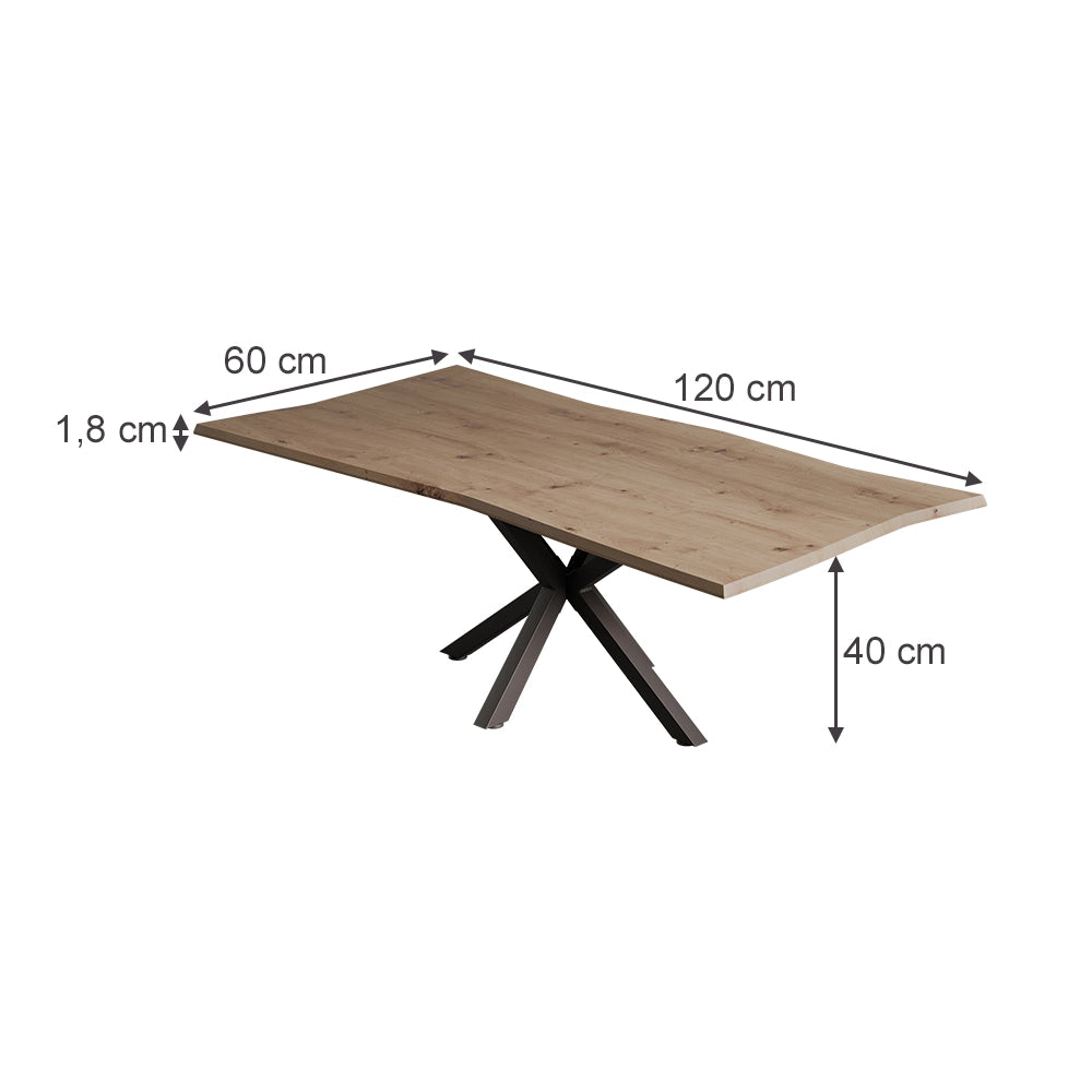 Vicco Tavolino da caffè Artigiano 120 x 60 cm