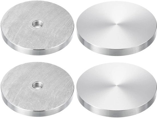Alumini Alveoli Plus - Hardware a disco in alluminio, diametro 60 mm, forma rotonda, viti M10, 4 pezzi