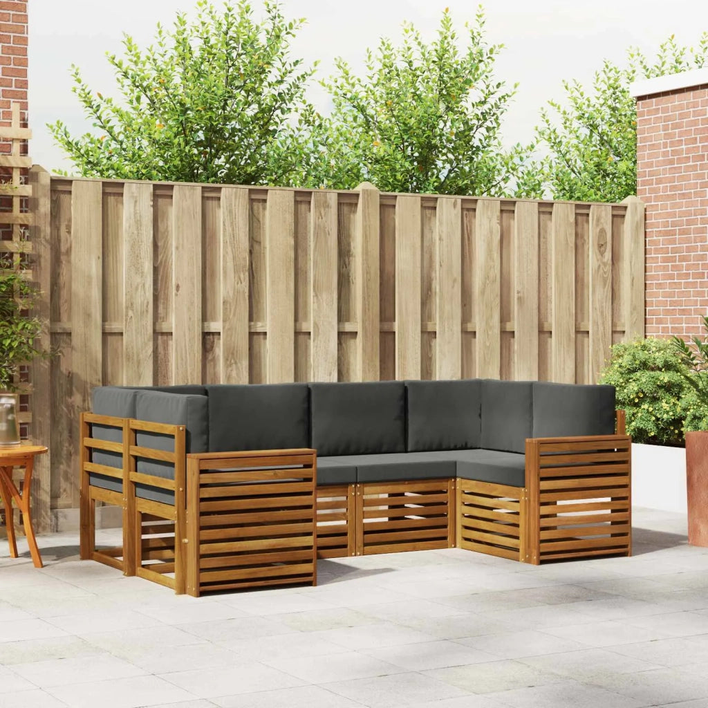Set divano sezionale con cuscino 6 pcs Naturale e Antracite 3375377