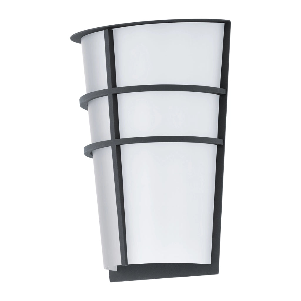 Applique Esterno Contemporanea Breganzo Metallo Grigio Policarbonato Bianco Led