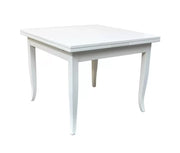 Tavolo classico in legno libro shabby bianco 80x80x80 (746) - Mobili 2G