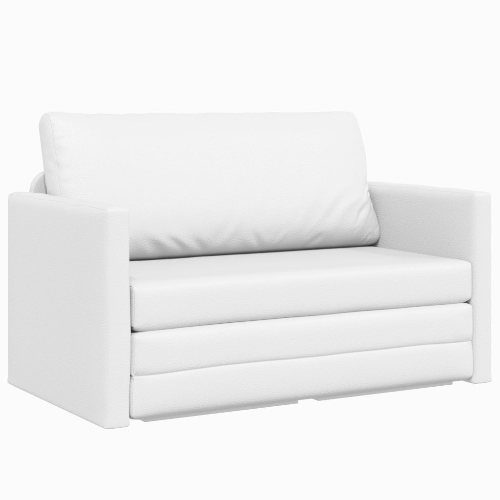 Divano Letto a Pavimento 2-in-1 Bianco 124x71x78 cm Pelle Artificiale