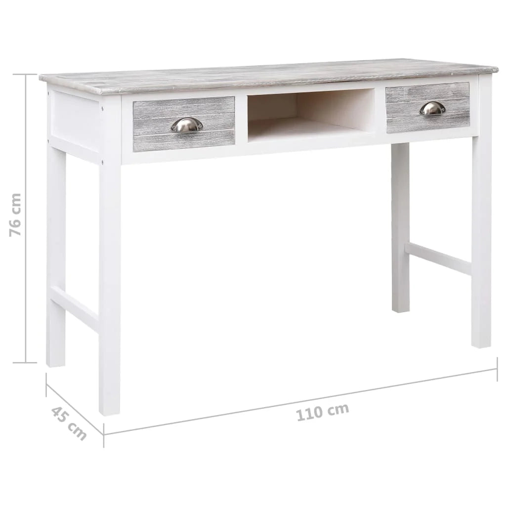 Scrivania tavolo postazione di lavoro mobile per computer studio 110 x 45 x 76 cm legno grigio 02_0023821