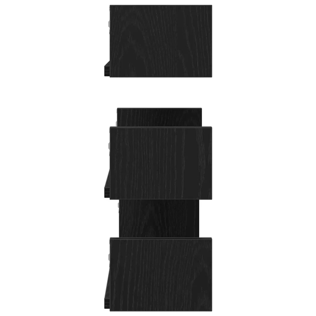 vidaXL Mensole Parete 3pz Rovere Nero in Legno Multistrato