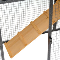 Conigliera da Giardino 122x63x92 cm con Rampa in Legno e Metallo