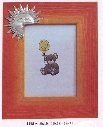 No brand Portafoto Argento 925 Sole 13 x 18 cm sestini Cornice Legno con Sole Argento