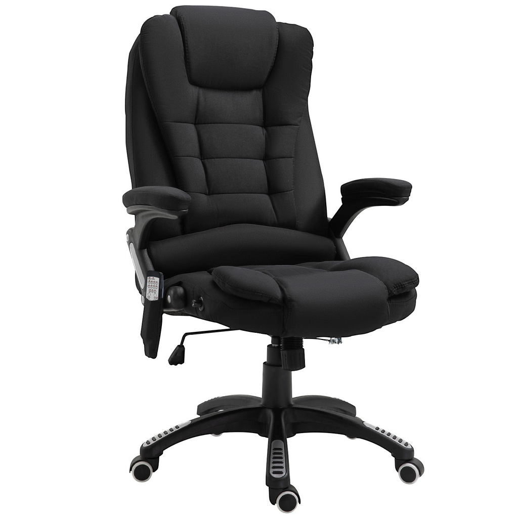 POLTRONA MASSAGGIANTE DA UFFICIO REGOLABILE  67X74X107-116CM NERA
