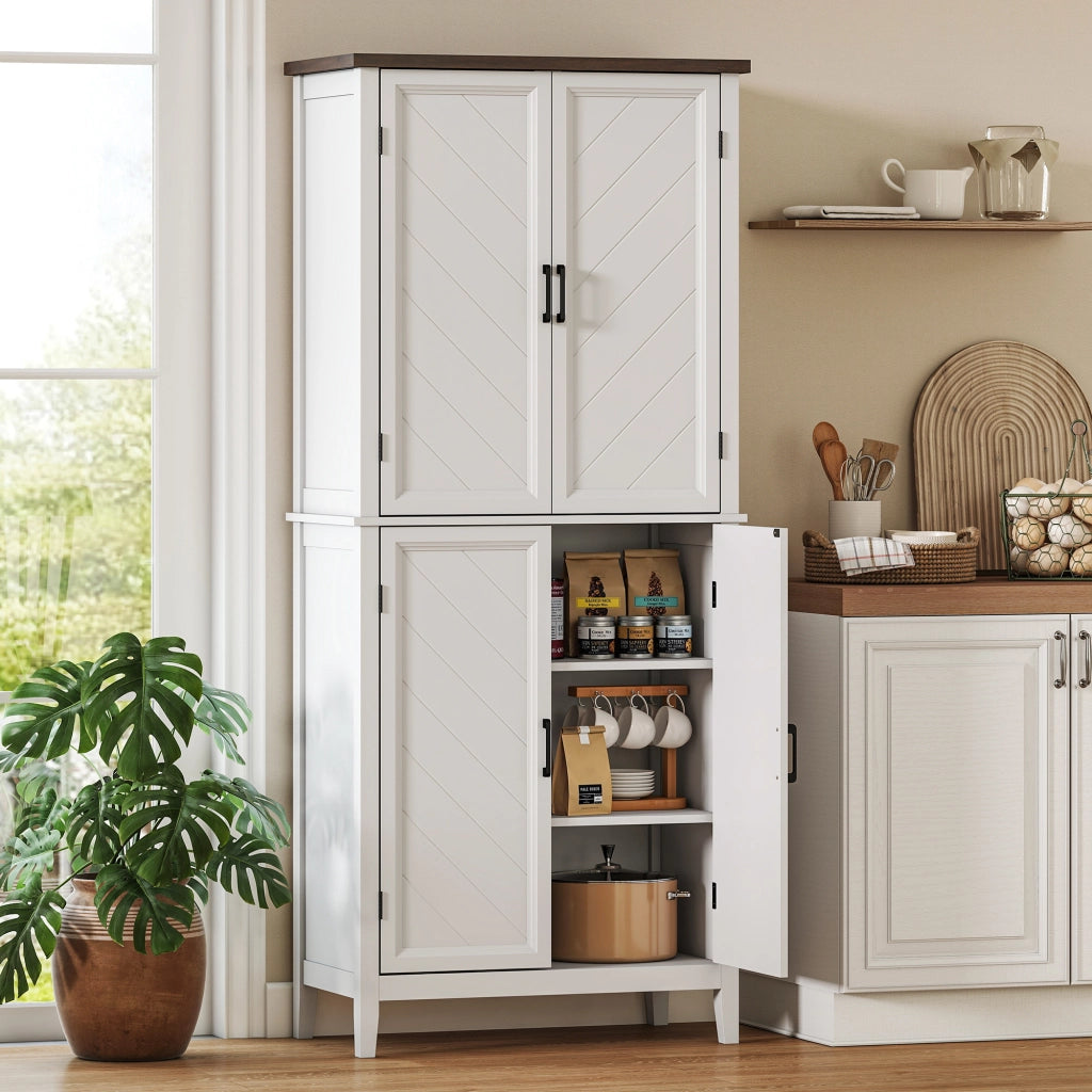 Armadio da cucina con ante ¨C zephmum ¨C bianco 76x40x178.5cm