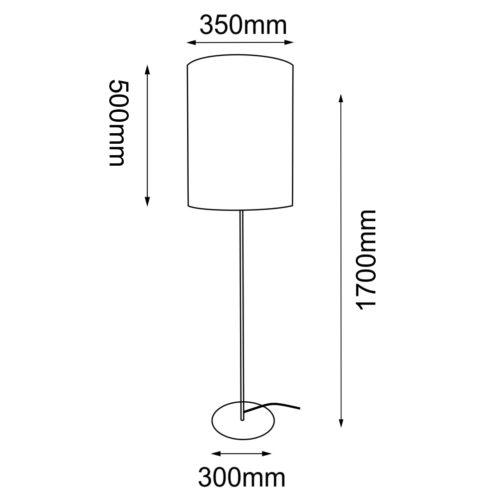 Lampada da terra LAMEGO 170cm nera paralume juta E27
