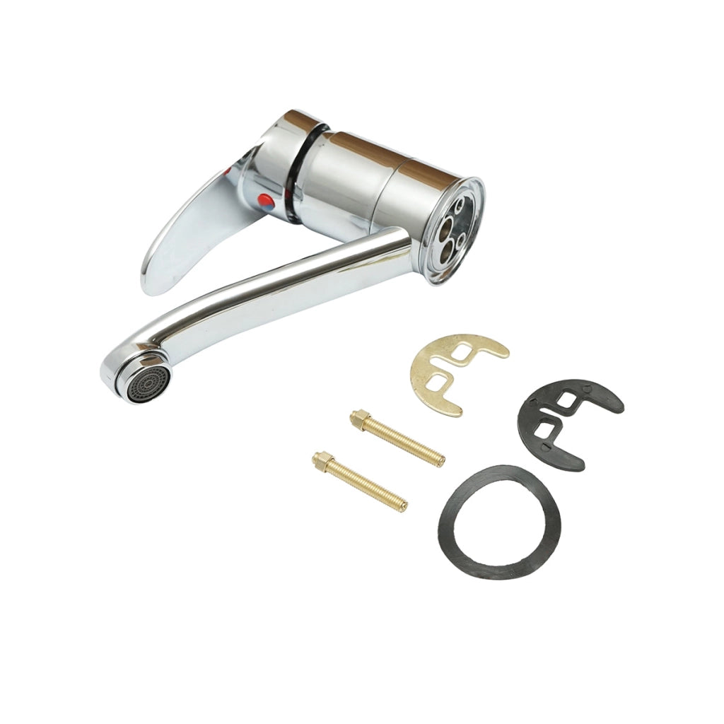 Miscelatore per lavello da cucina con bocca girevole 19 cm, cromato lucido Breckner Germany