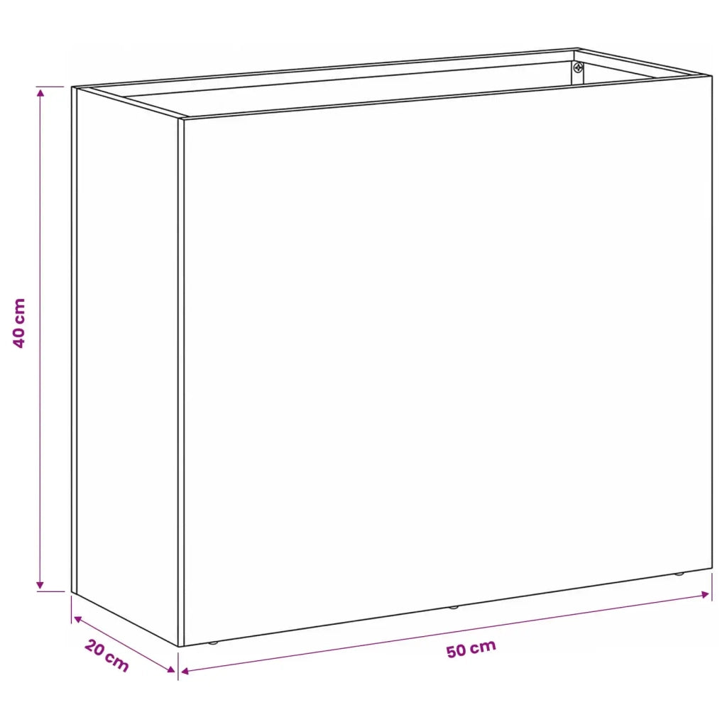 Vaso da giardino 2 pz Argento 50 x 20 x 40 cm Acciaio zincato 8005453