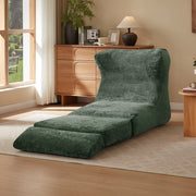 Fauteuil convertibile in schiuma con design unico e uso versatile per soggiorno e camera verde 31 × 31 × 107 cm