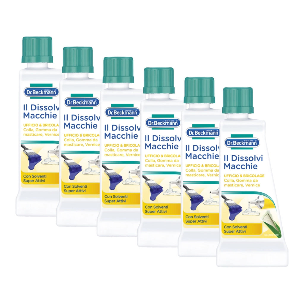 Dr. Beckmann Il Dissolvi Macchie Ufficio & Bricolage, specifico per macchie di colla, colori, gomma da masticare 6x50ml