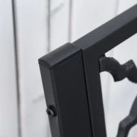 Panchina da Esterno 2 Posti in Acciaio e Ghisa con Braccioli e Schienale Decorato, 128x58.5x89cm, Nero