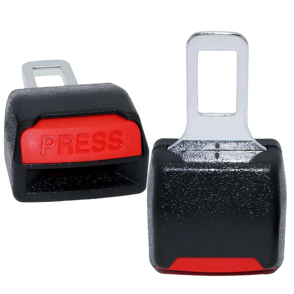 Set di 2 fibbie per cintura di sicurezza per auto, per un fissaggio affidabile Nero / Rosso Avizar