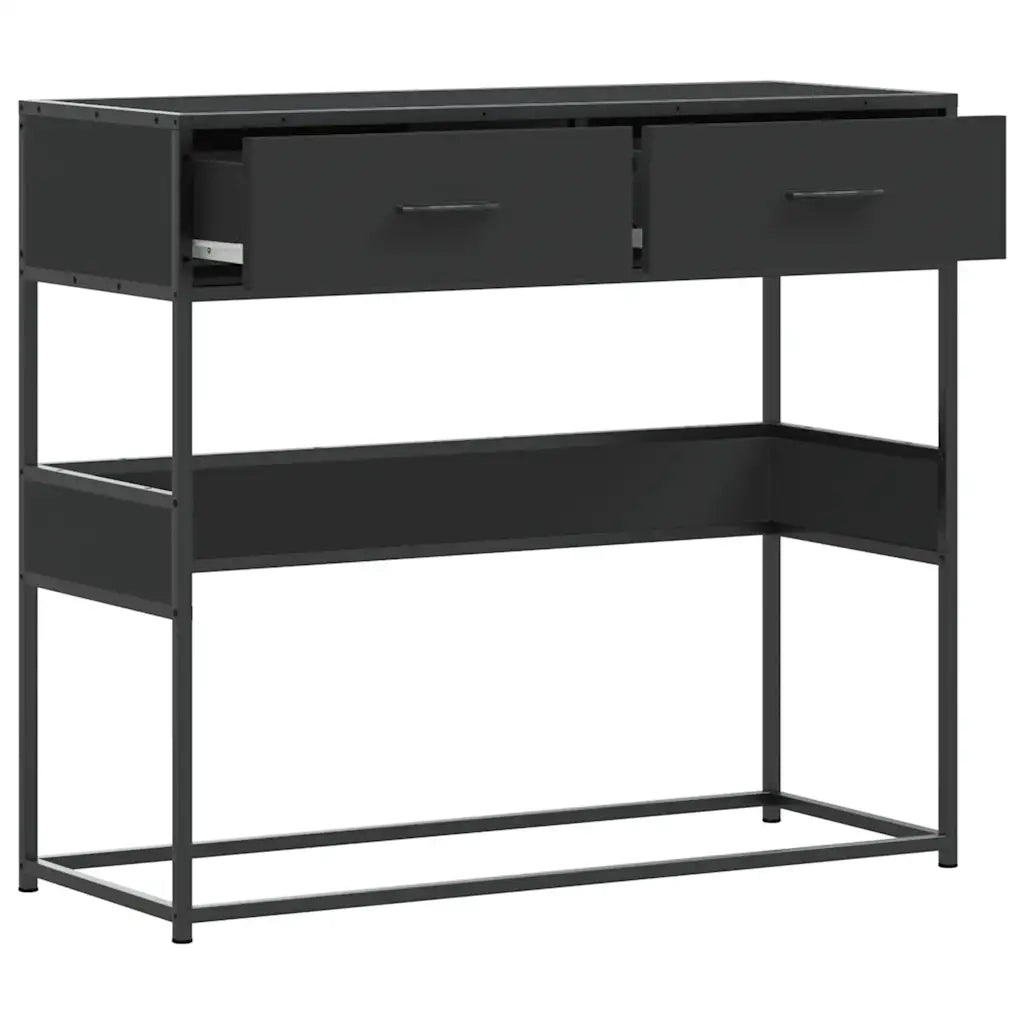 Tavolino Consolle Nero 90x35x80 cm in Legno Multistrato 849174