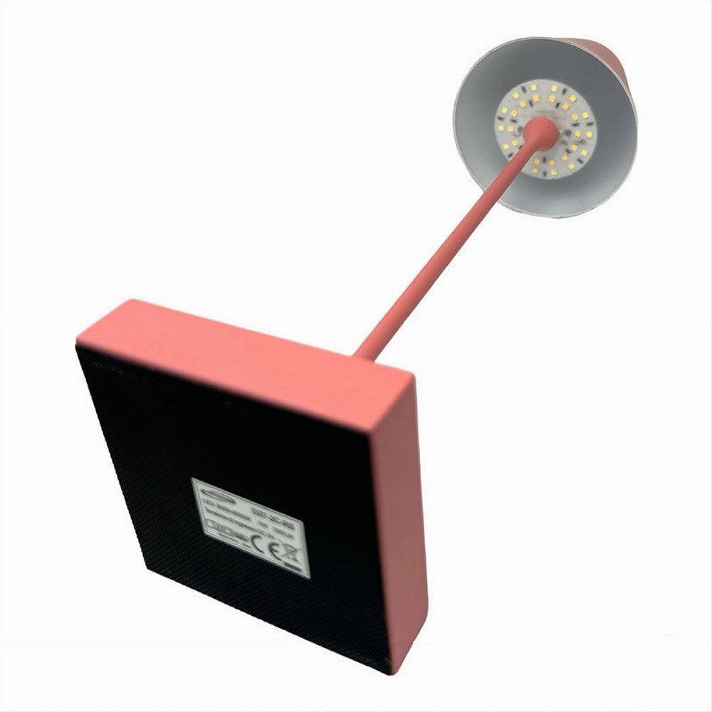 Trade Shop - Lampada Tavolo Ricaricabile Usb 10 Watt 3 Colorazione Di Luce Vari Colori D27-3c - Rosa