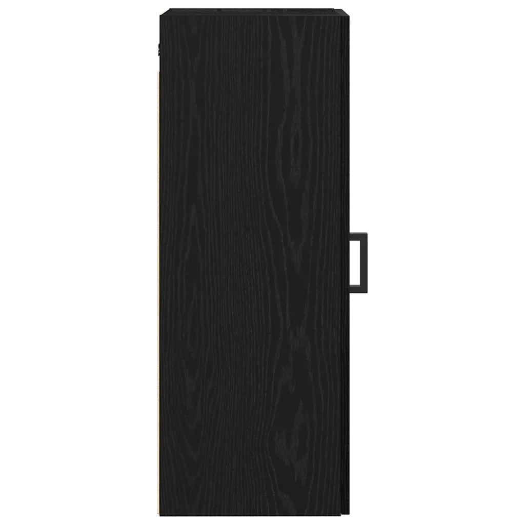 Elegante mobile contenitore a parete 34,5 x 34 x 90 cm salvaspazio stile moderno legno composito nero 02_0051826