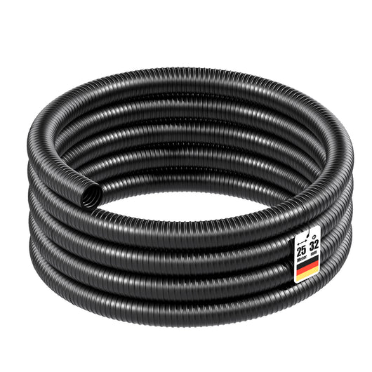Tubo per laghetti a spirale spiralato per aspirazione 25 m 32 mm (1 1/4") nero
