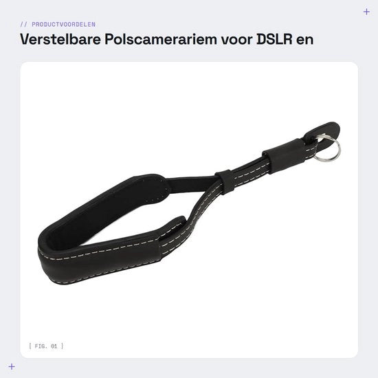 Cinturone per Fotocamera Versatile - Materiale PU Sostenibile - Presa Sicura - Cordino per Fotocamera Comodo - Adatto per Fotocamere DSLR e Senza Specchio - Costruzione Robusta - Cinturino per Fotocamera