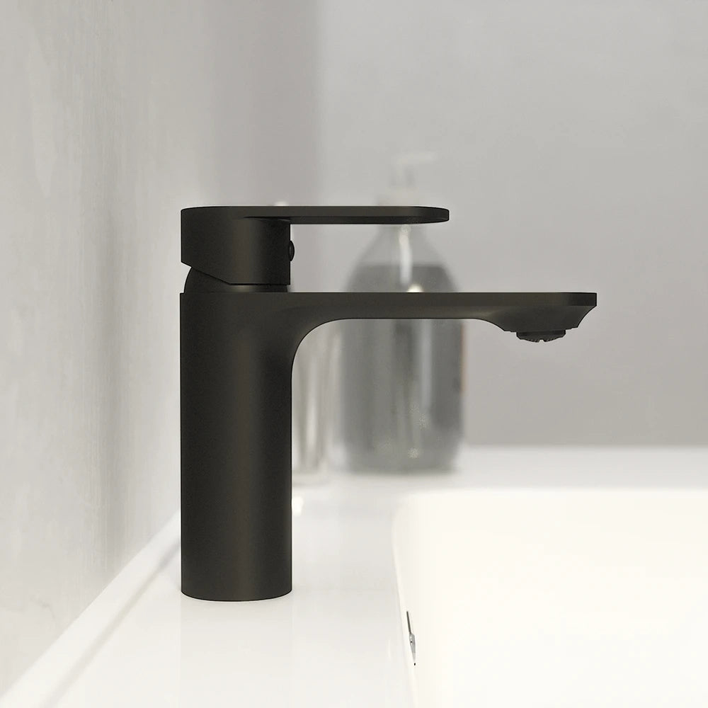 Coppia miscelatori lavabo bidet senza scarico nero opaco | Kerry